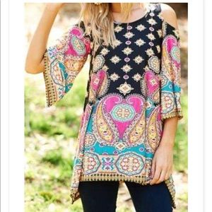 KATERINA MIX PRINT TOP